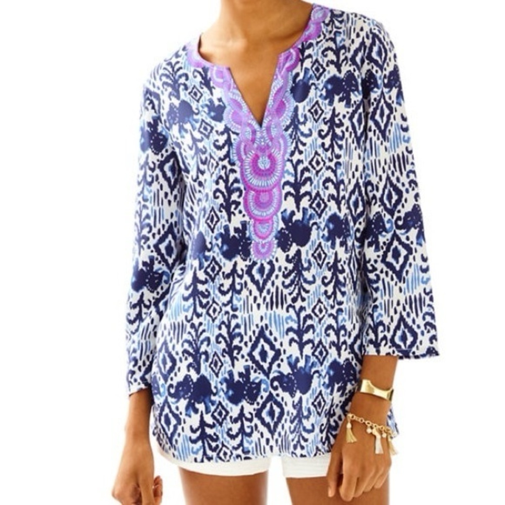 Lilly Pulitzer Renato Silk Tunic Sz L